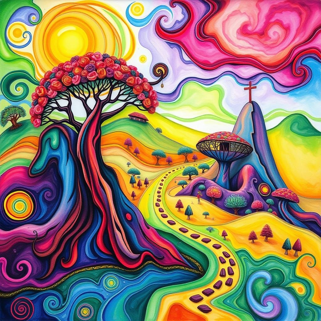 Vibrant African Candyland Gouache Swirls