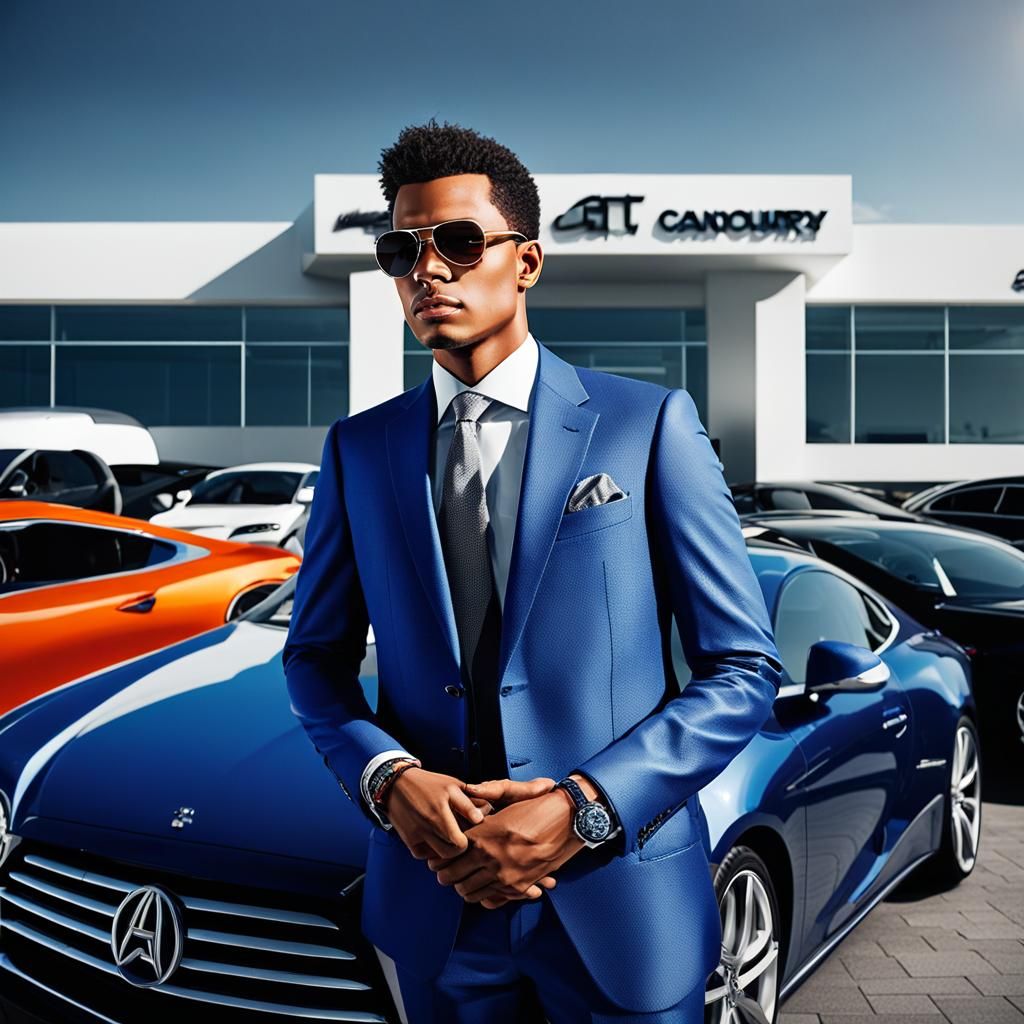 GTA Style Car Trader Portrait with Luxury Cars