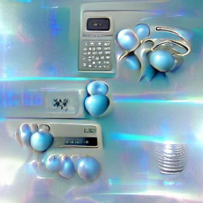 Silver and Light Blue Spheres in Y2K Aesthetic