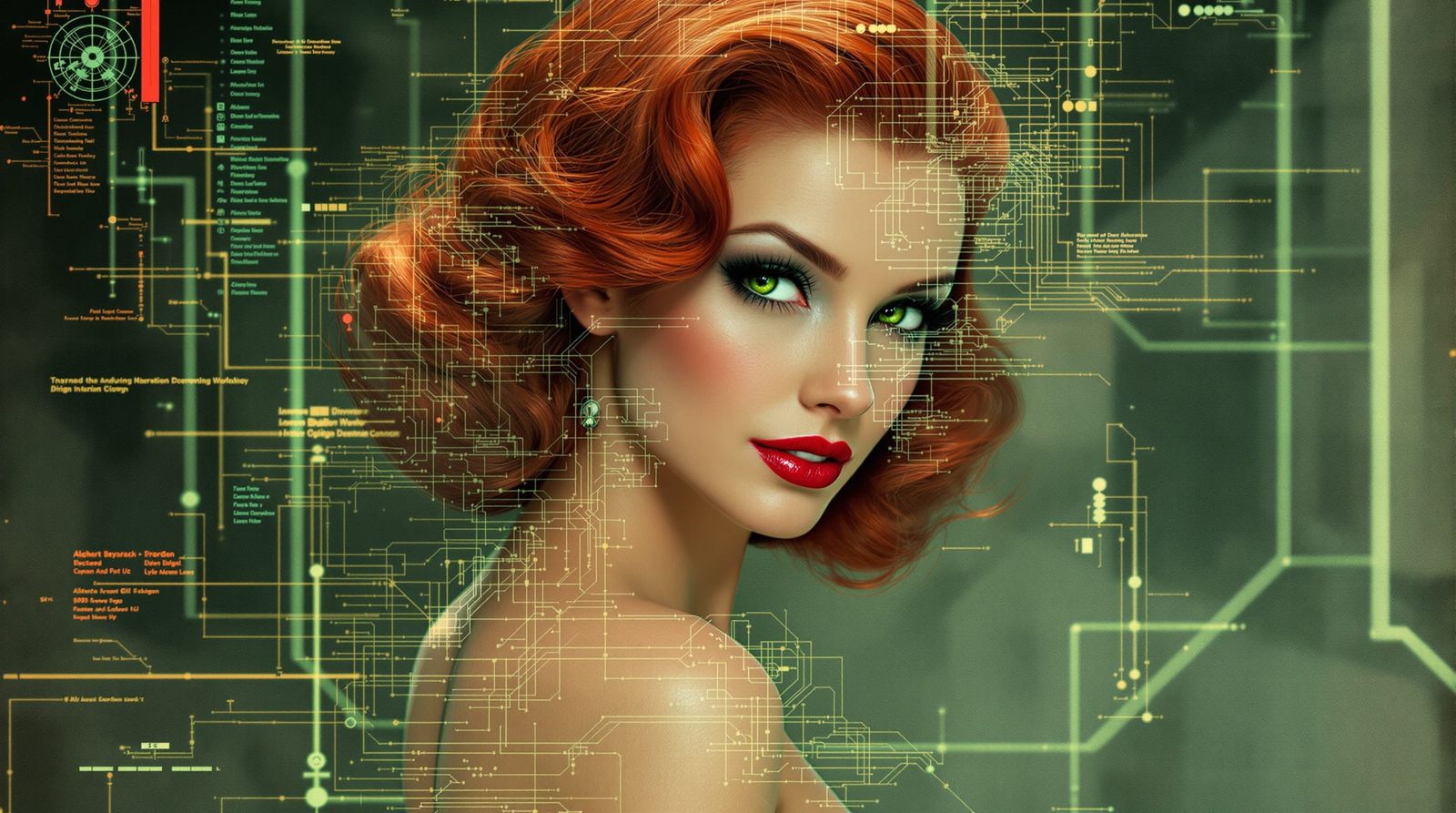 Renaissance Glitch: Pin-Up Avatar in Dürer-Inspired Style