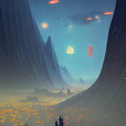 Life on Pluto, low poly impressionism