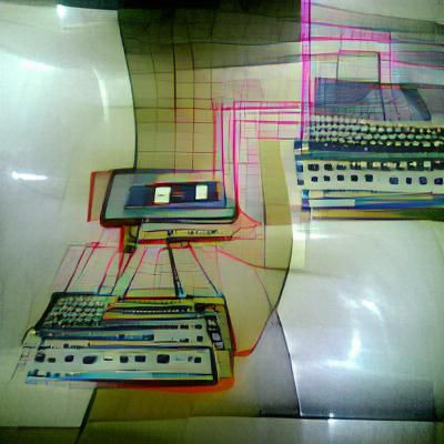 Abstract Geometric Composition in Digital Art Style