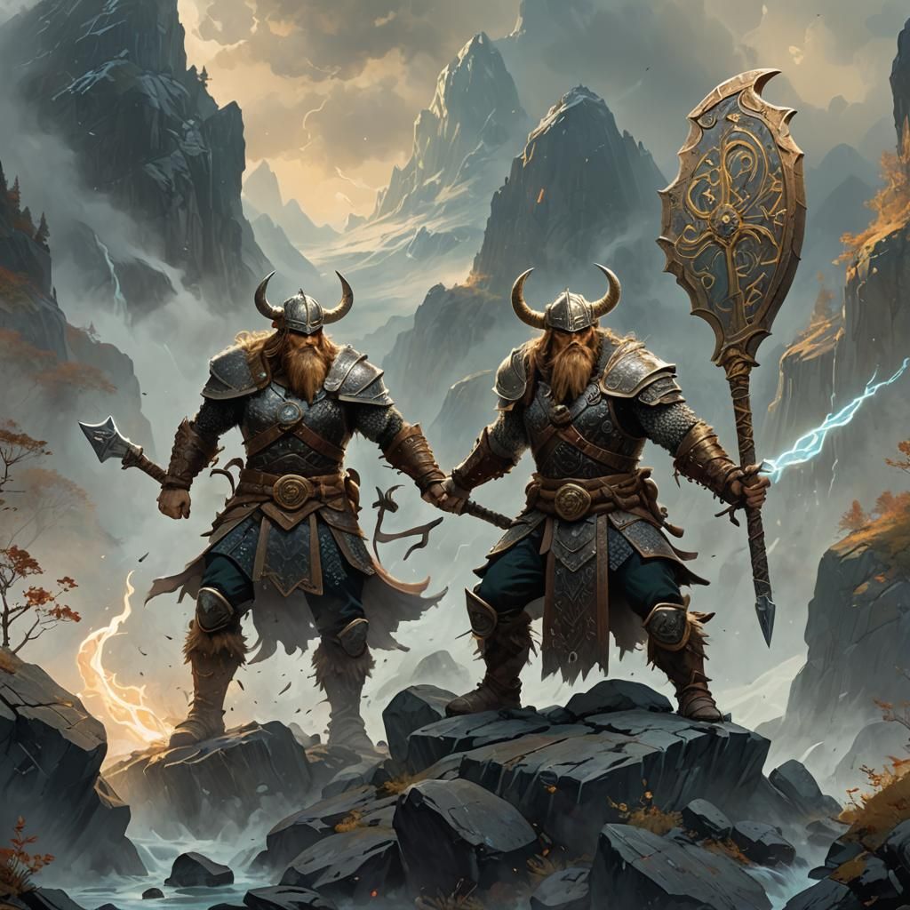 Viking Warrior Concept Art in Frazetta Style