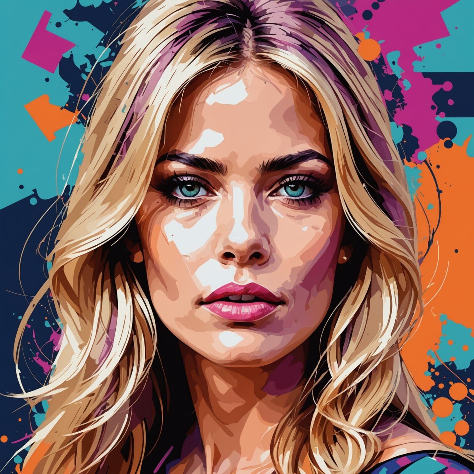 Pop Art Portrait of a Beautiful Woman