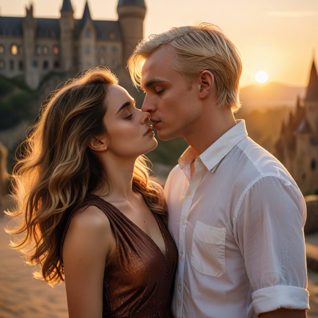 Tender Moment of Hogwarts' Golden Hour