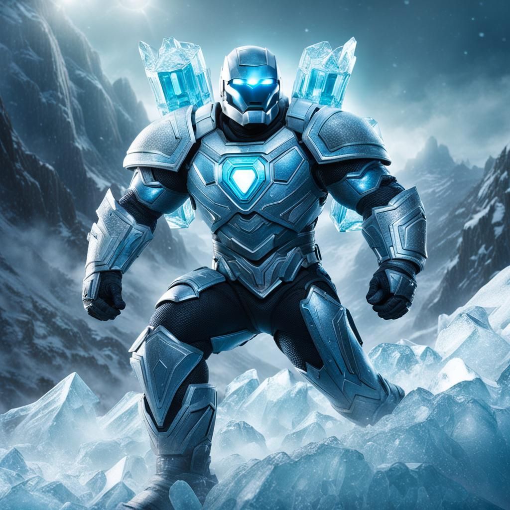 Iceman-like Hero with Water Power and Ice