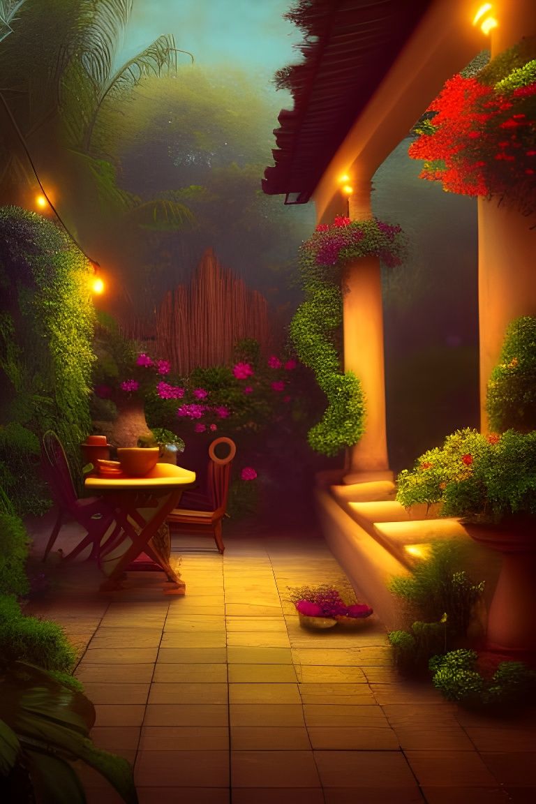 Mexican Style Country Garden Veranda