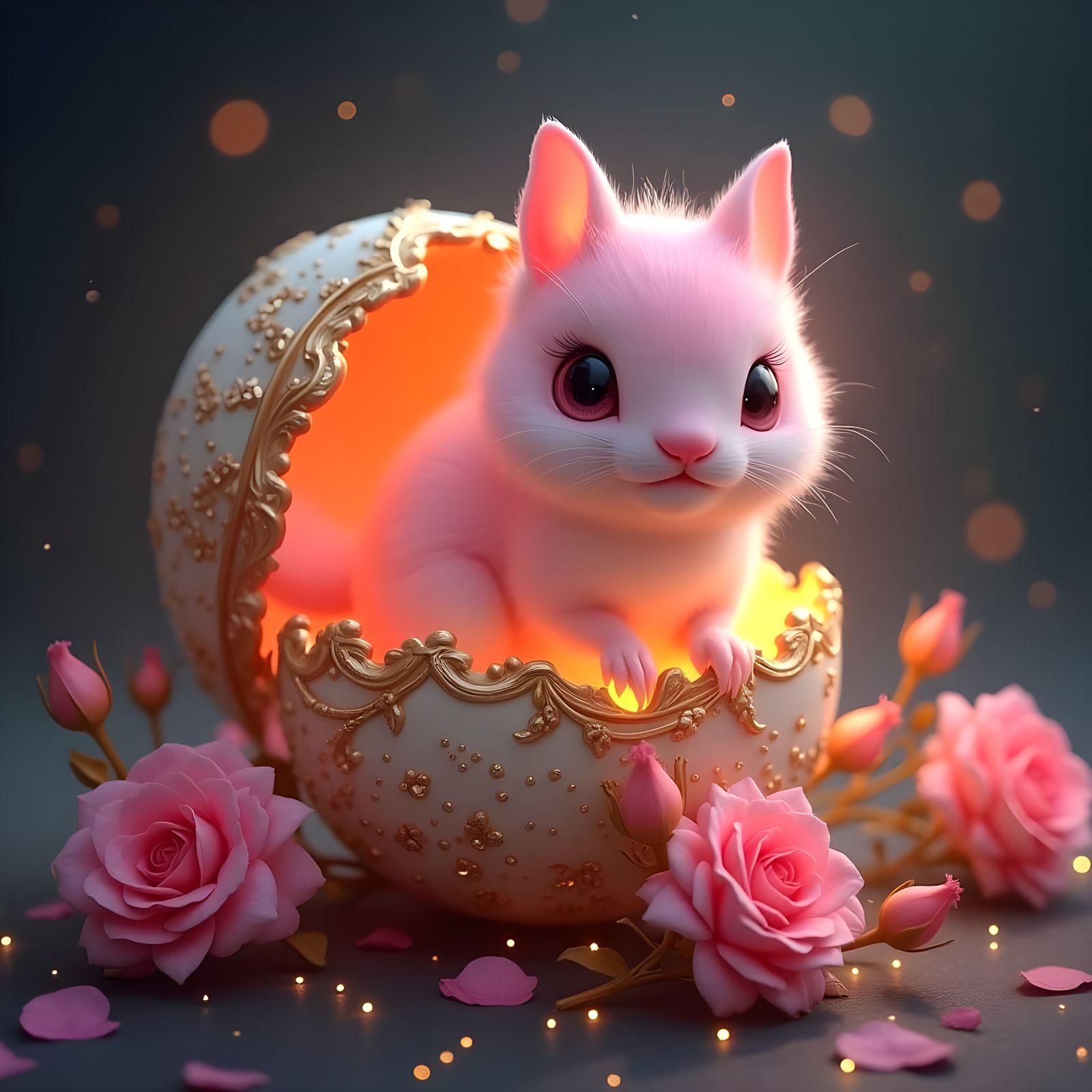 Magical Pink Squirrel Embarks on Whimsical Adventure within...