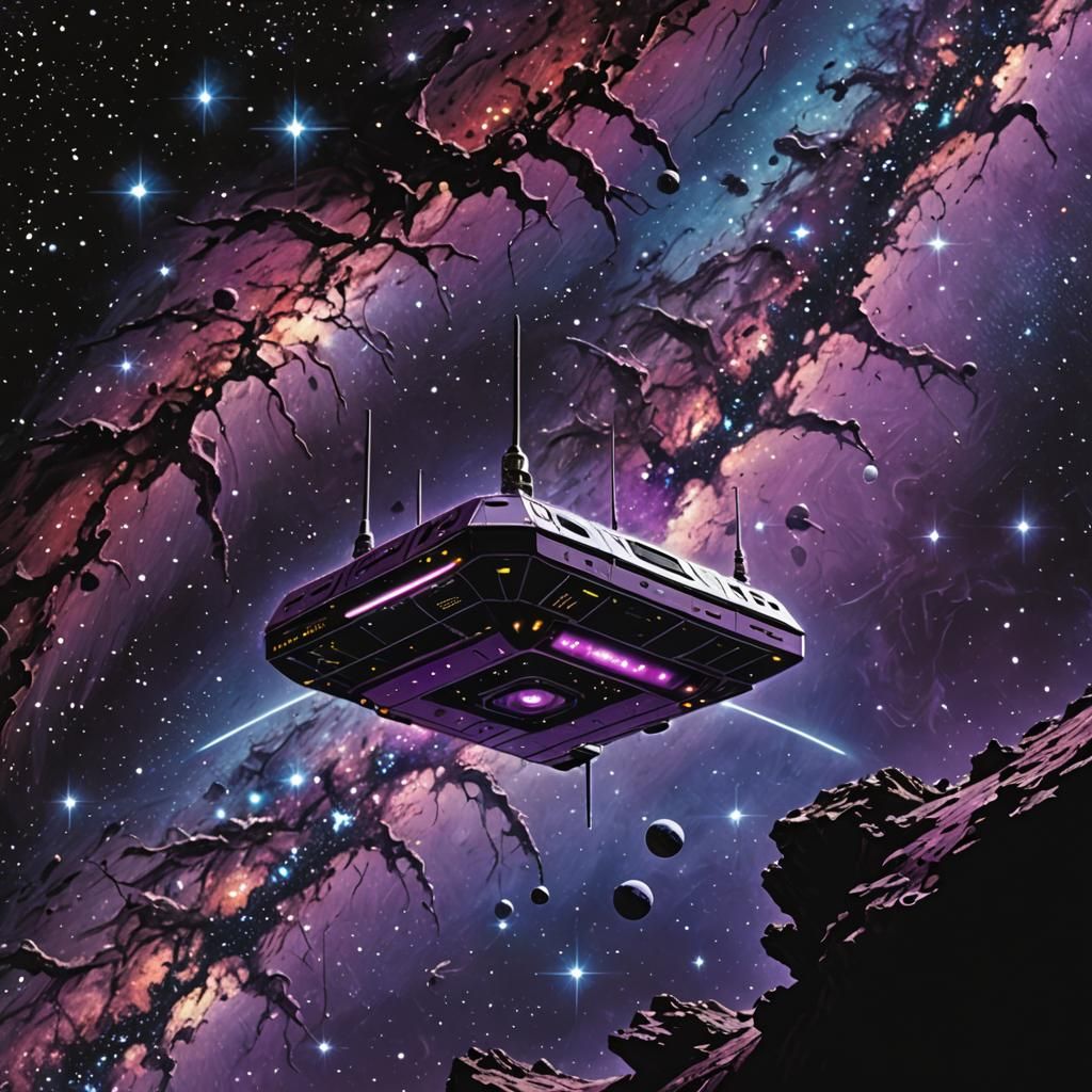 Hyperrealistic Purple Router in Deep Space