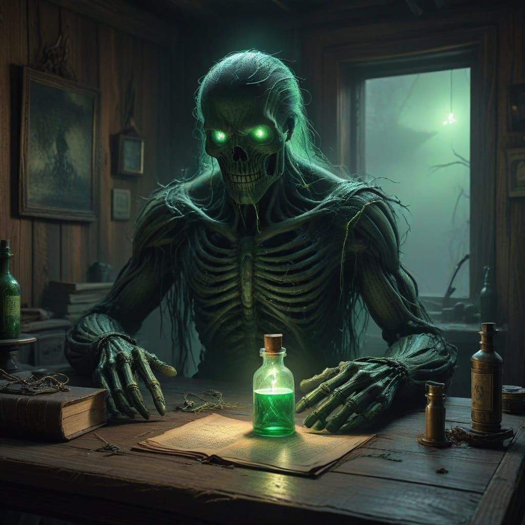 Ghostly Figure Emerges in Creepy Log Cabin Scene