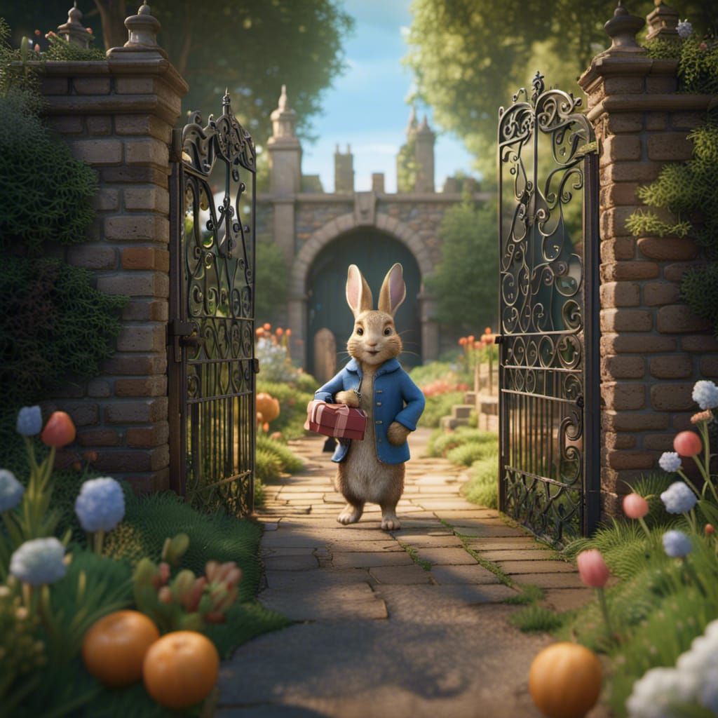 Peter Rabbit's Garden Gift: A Matte Painting