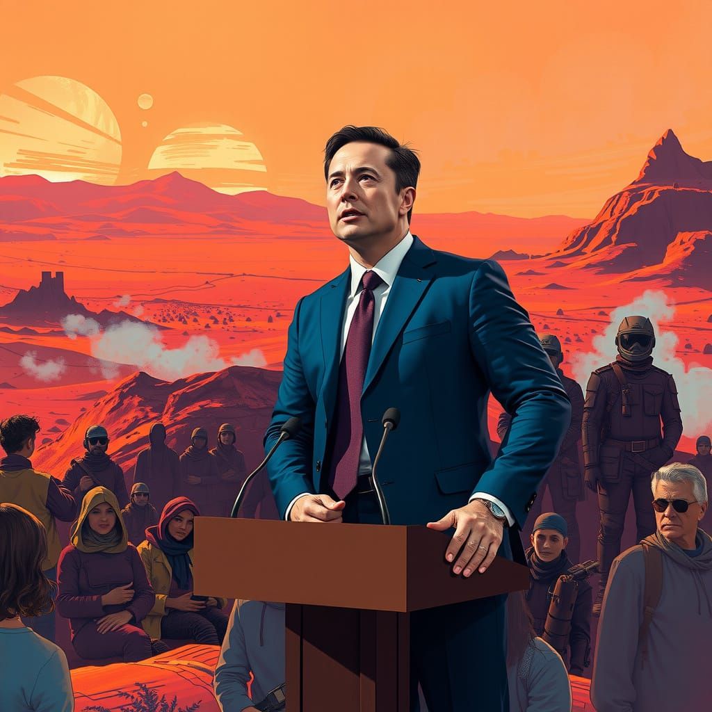 Mars Governor in Vintage Sci-Fi Style