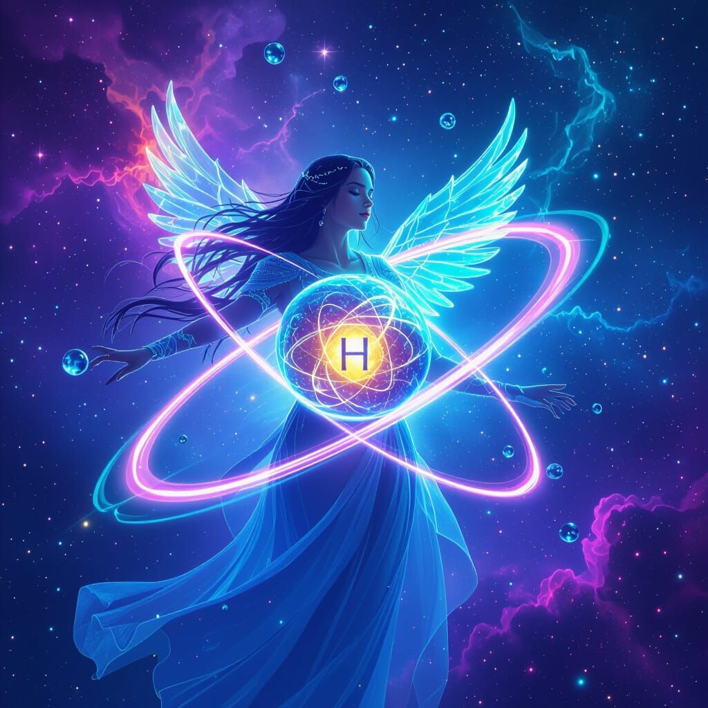 Cosmic Goddess of Ice and Fire: Digital Art