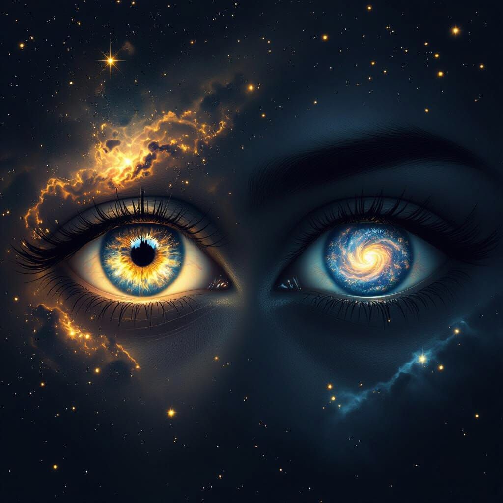 Galactic Eyes: Constellations in a Hyperrealistic Style