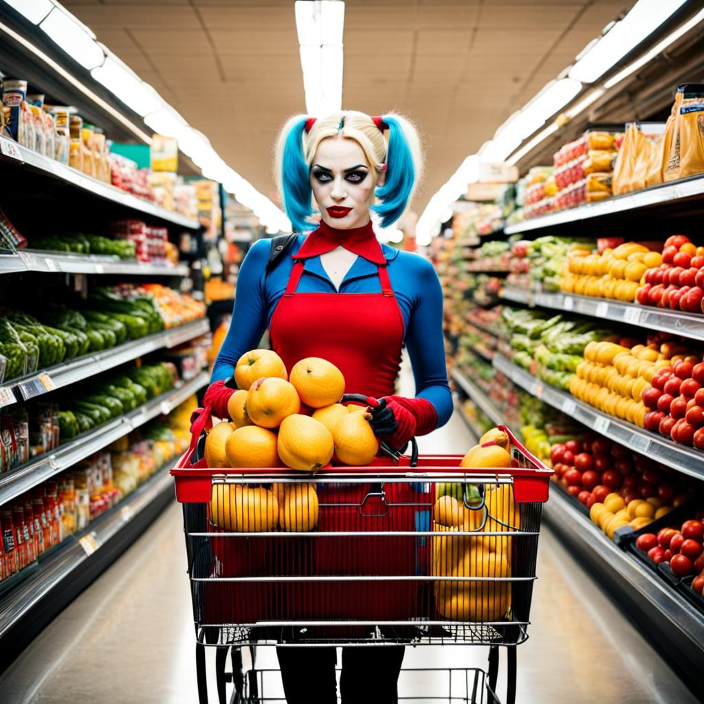 Harley Quinn Does Groceries: A Photographic Scene