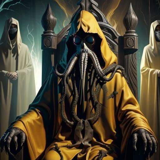 Eldritch God Hastur on Throne with Tentacles