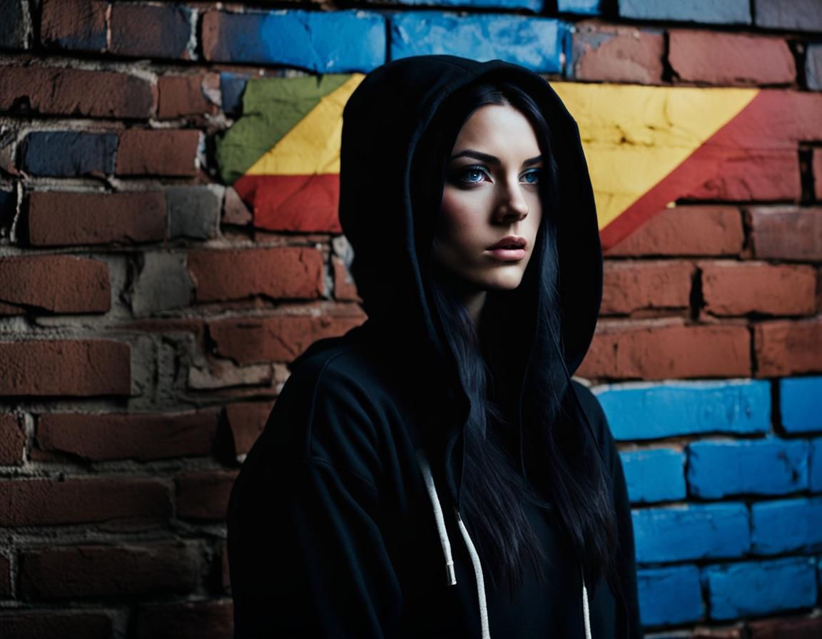 Dramatic Portrait with Lesbian Pride Flag