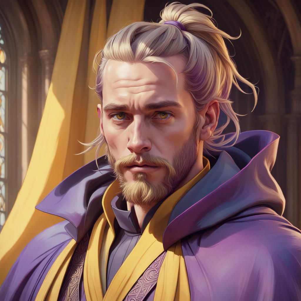 Man in Magical Cloak Concept Art Portrait