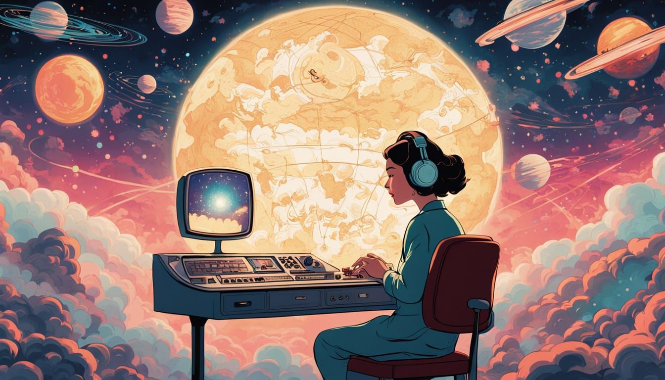 Retro Cosmic Call Center in Heaven