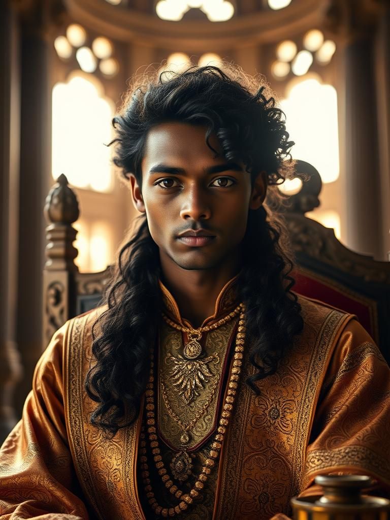 Ethiopian and South Indian Prince in Vermeer Style