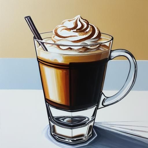 Iced Coffee in Gouache Style