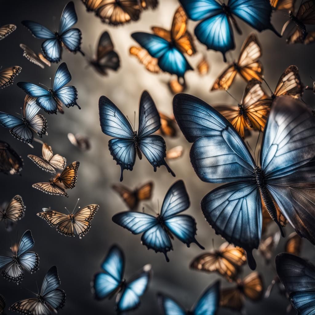 Hyperrealistic Crystal Butterflies in High Definition