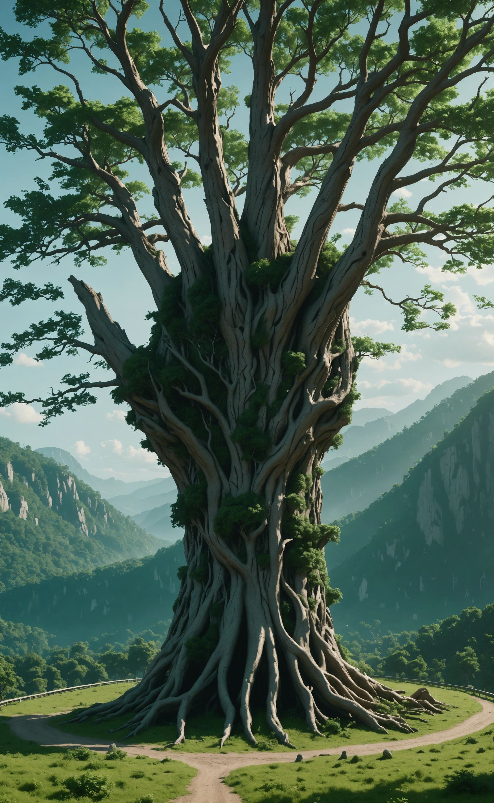 Futuristic Tree Hand Society Landscape