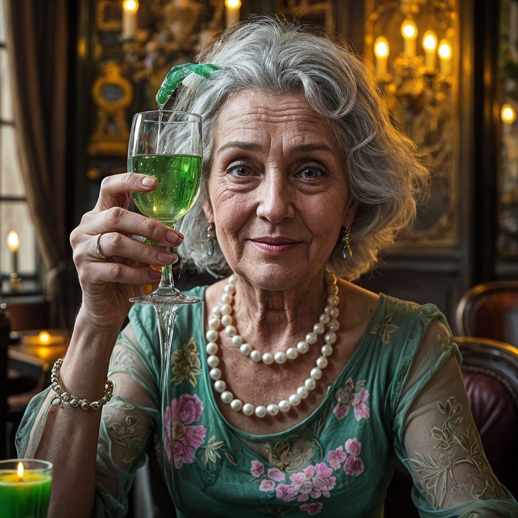 Surreal Parisian Absinthe Scene Celebrates Centenarian's Mil...