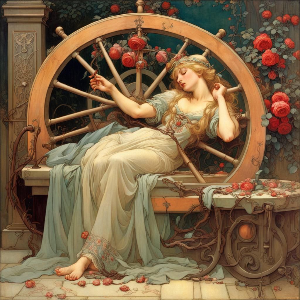Sleeping Beauty: An Art Nouveau Painting
