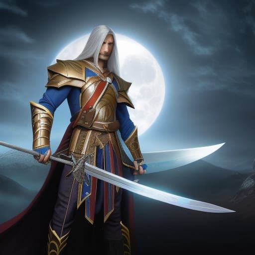 High Elf Wizard on Battlefield: Digital Matte Painting