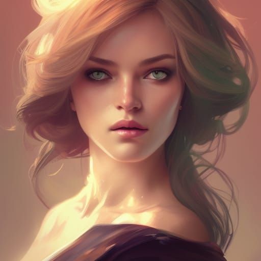 Detailed Portrait of Woman with Dynamic Lighting