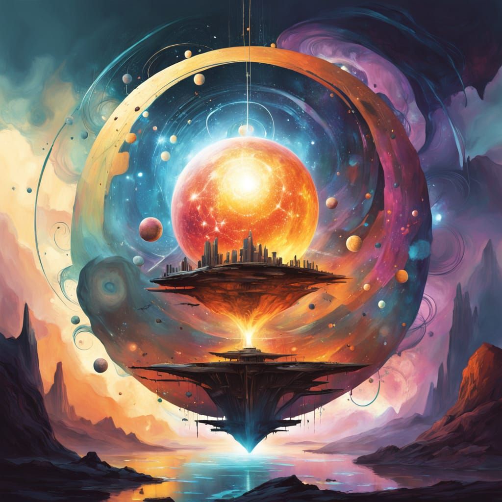 Abstract Metaphysical Orb in Cosmic Void