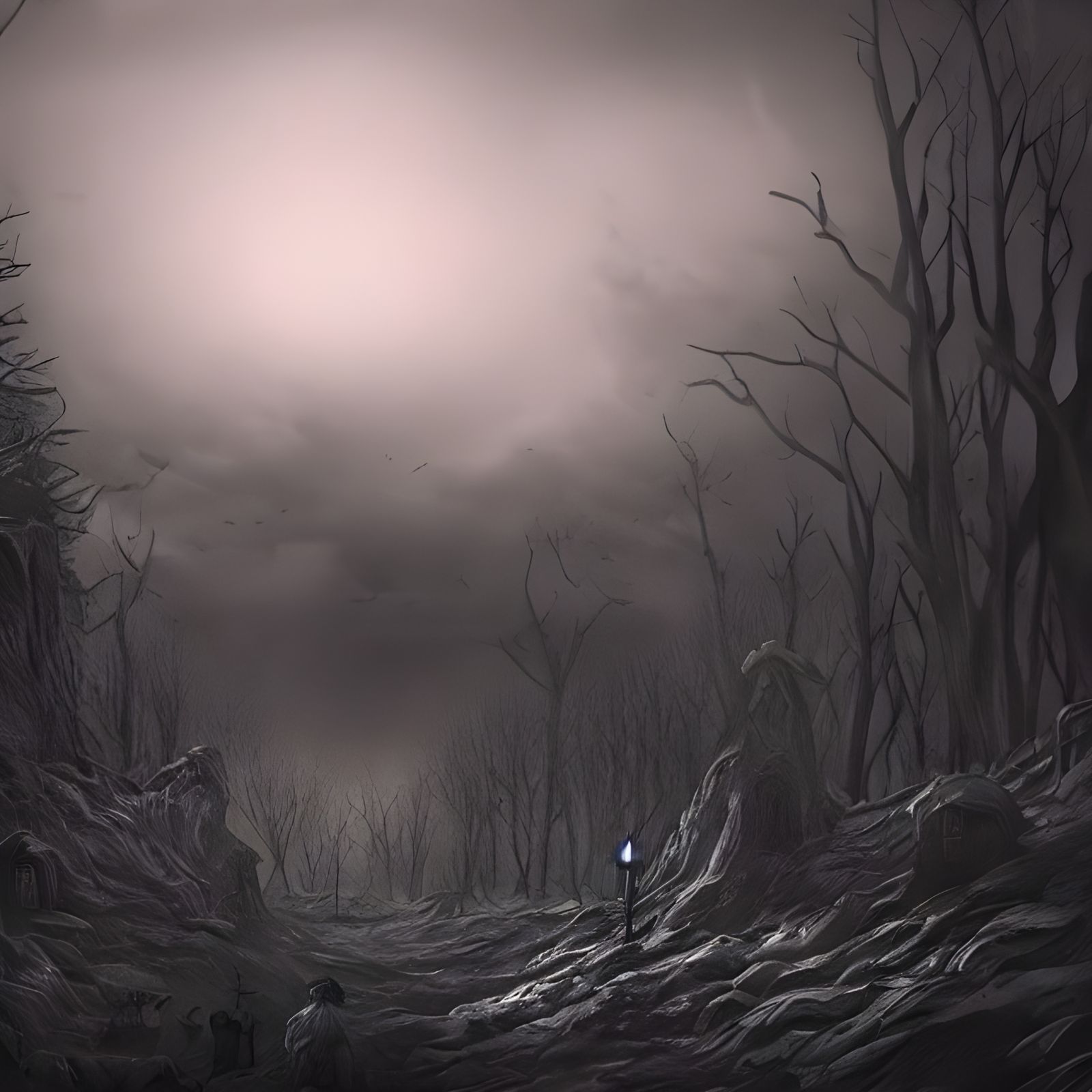Dark Magical Fantasy Landscape Photoillustration