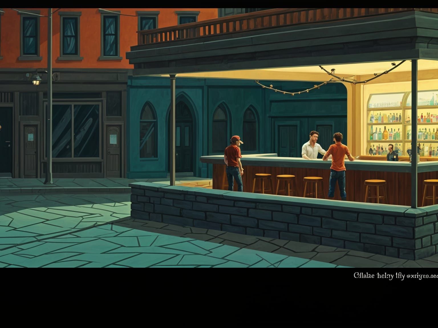 Monkey Island Bar: Nighthawks Adventure Game Style