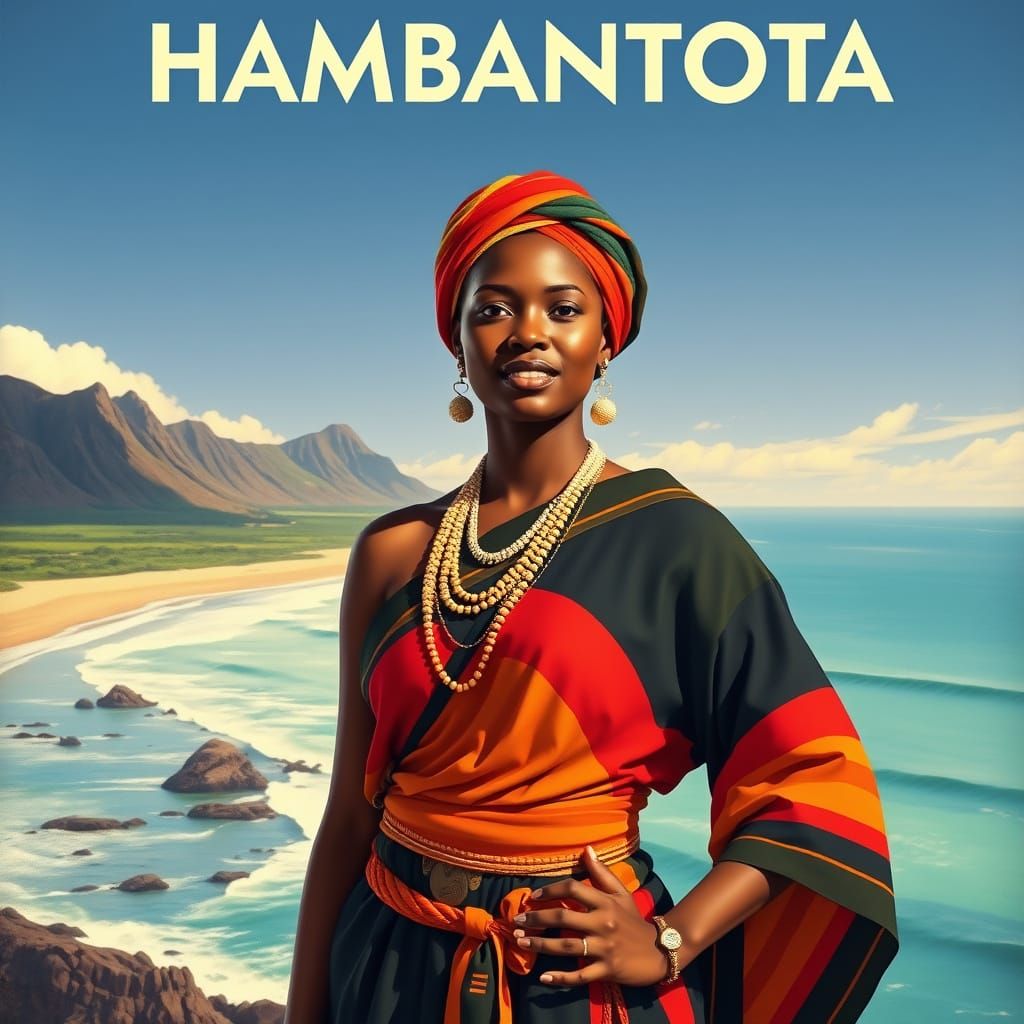 Hambantota, Sri Lanka Vintage Travel Poster