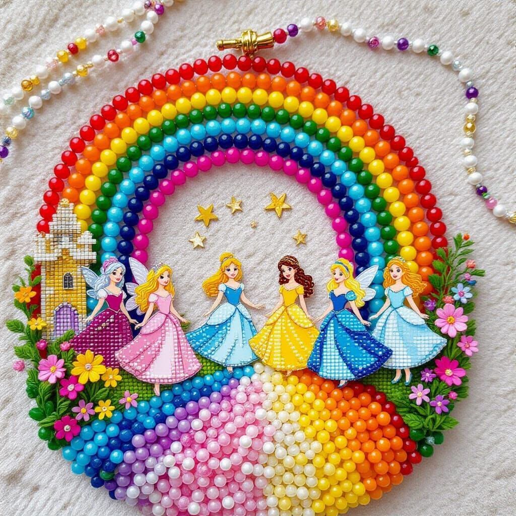 Rainbow Beads Create Fairytale Scene