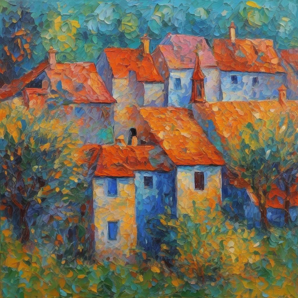 Expressionist Painting with Impasto Texture