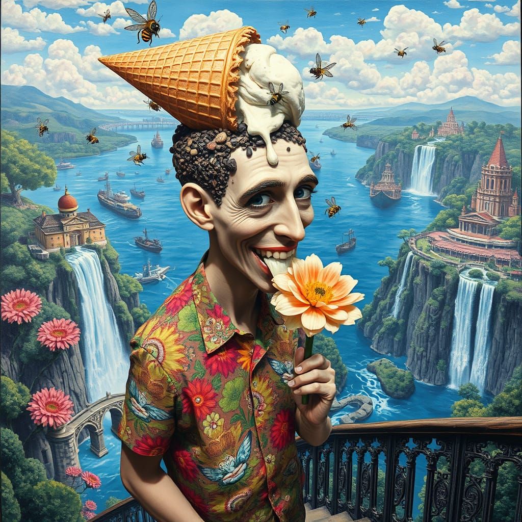 Floating Water City: Sacred Geometry in Oil