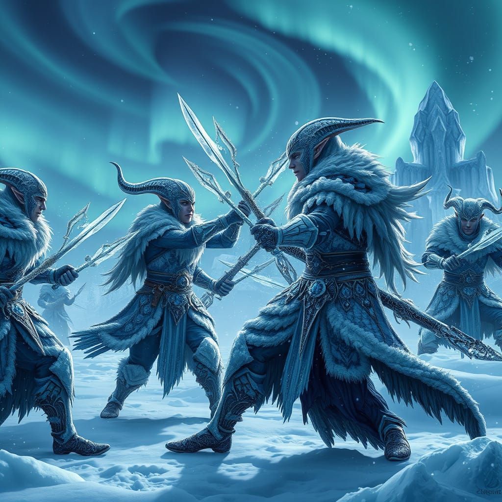 Glacial Clash: Epic Battle of North and South Pole Elves in...