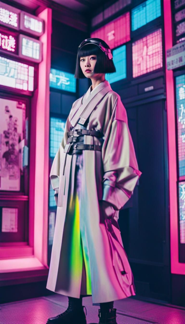 Japanese Fashion of the 1910s with Cybernetic Enhancements