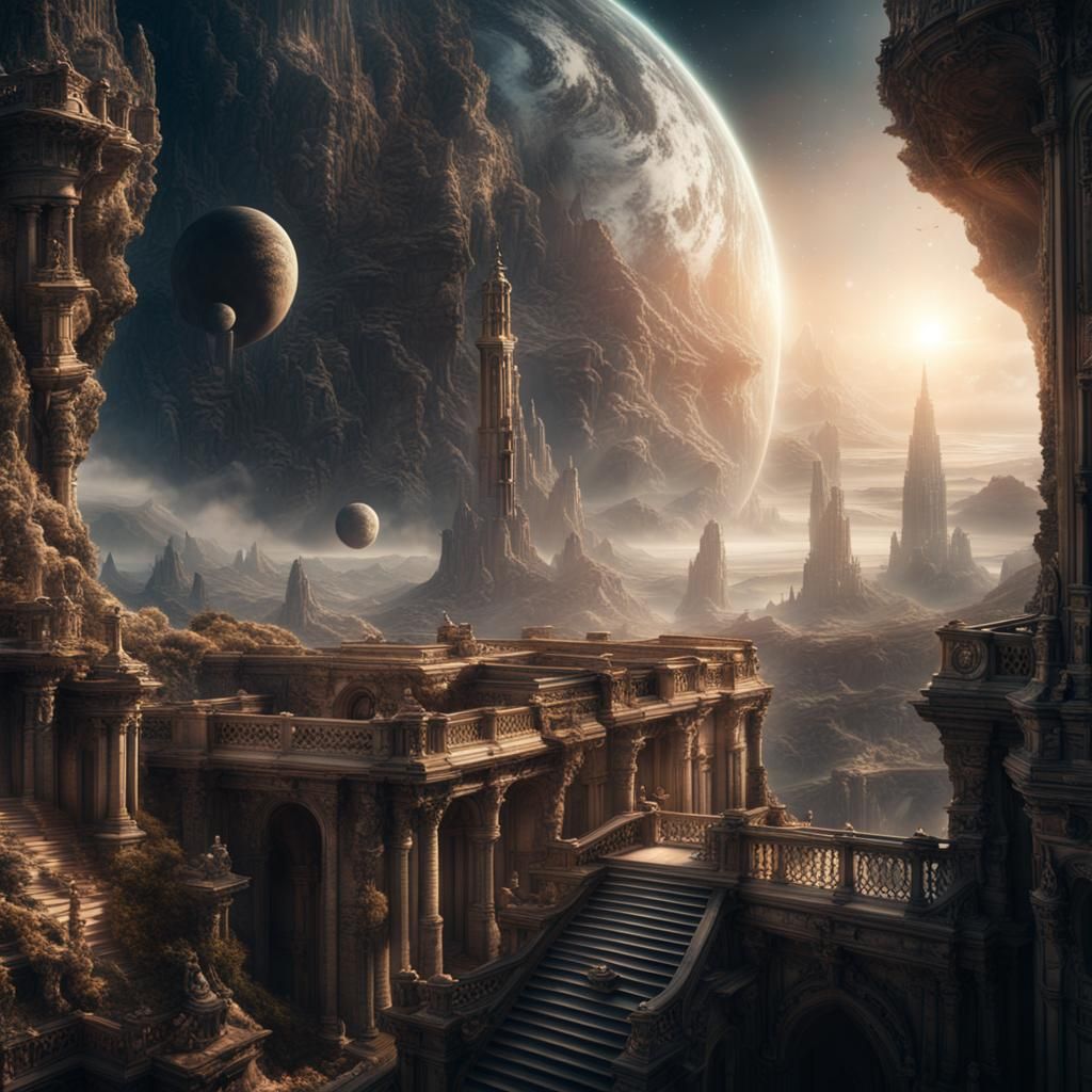 Epic Space and Time Digital Matte Painting