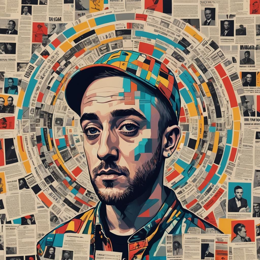 Newspapers Dreaming: Pop Art Screen Print in Bauhaus Style