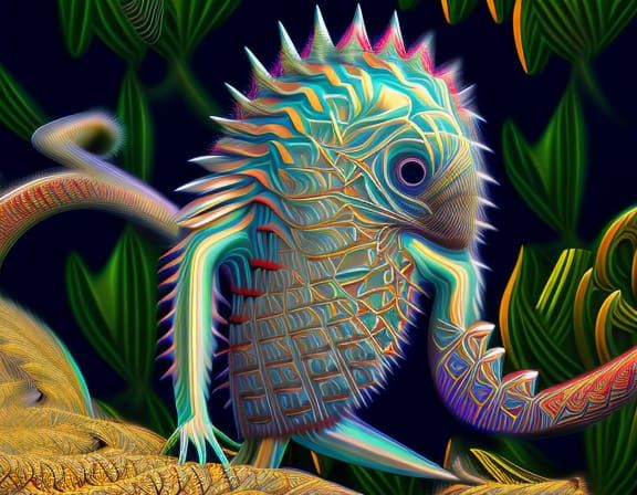 Anthropomorphic Tasmanian Devil Portrait with Celtic Designs