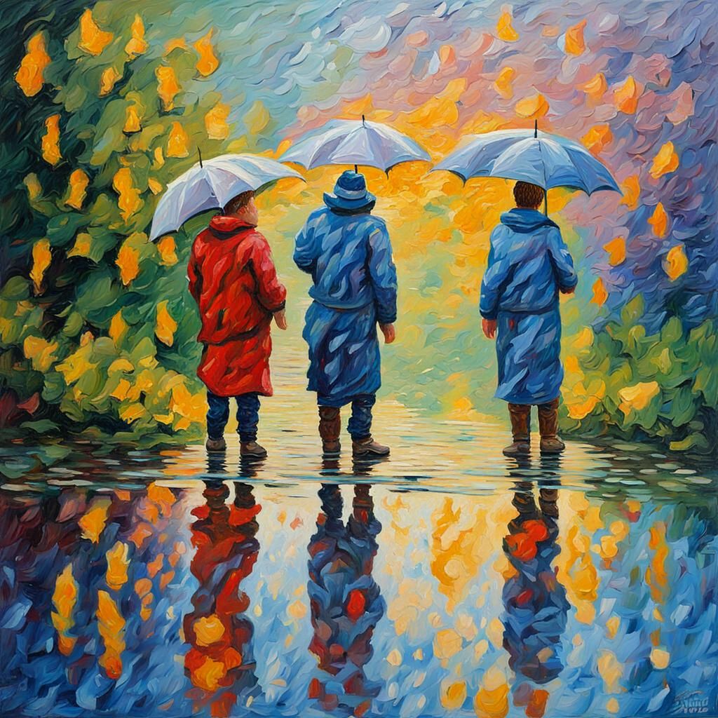 Angelic Reflection in Expressionist Oil Painting