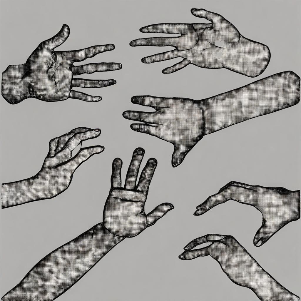 Simple AI-Generated Image of Human Hands