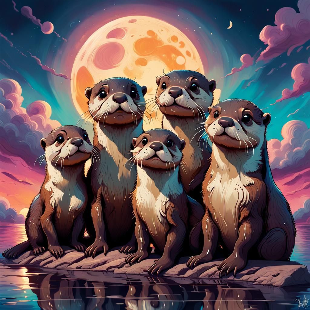 a romp of otters