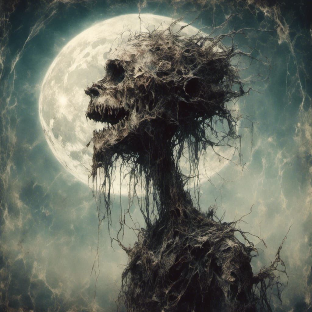 Surreal Smiling Giant Moon Concept Art