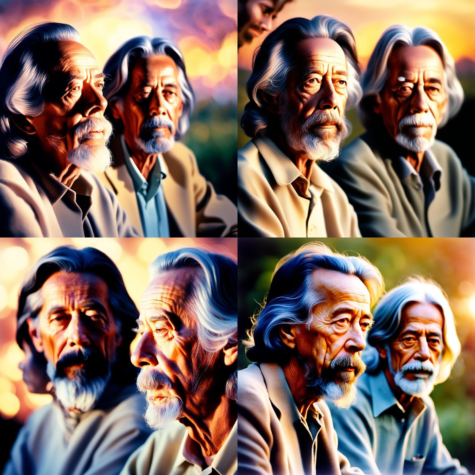 Alan Watts and J. Krishnamurti in Surreal Soft Focus