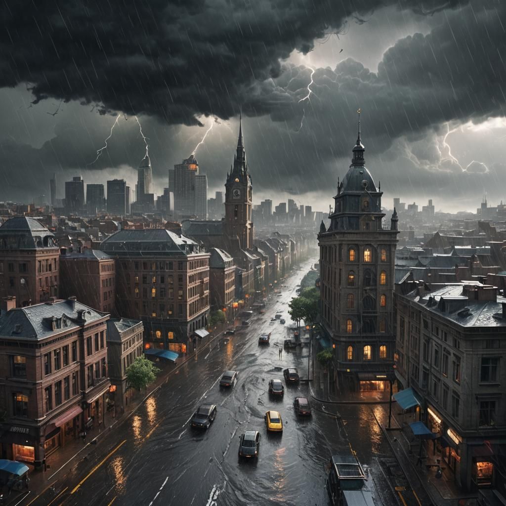 City Storm: Fantastical Digital Matte Painting