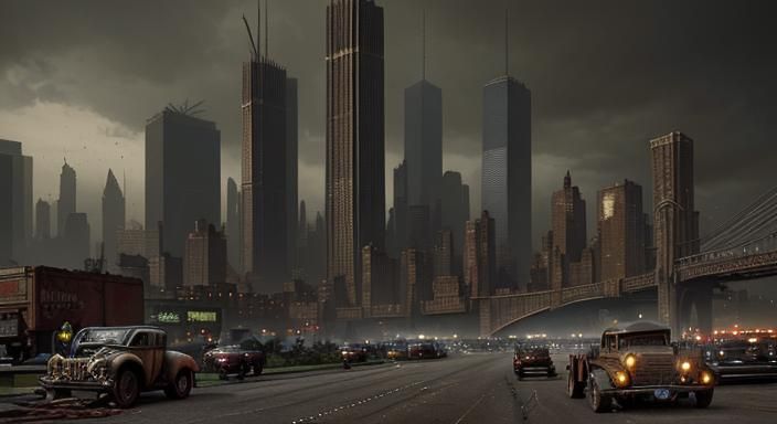 A BIG CROSSOUT CITY  AT NIGHT, #BIGBADPAPPAWOLF #THISISCROSSOUT #CROSSOUT